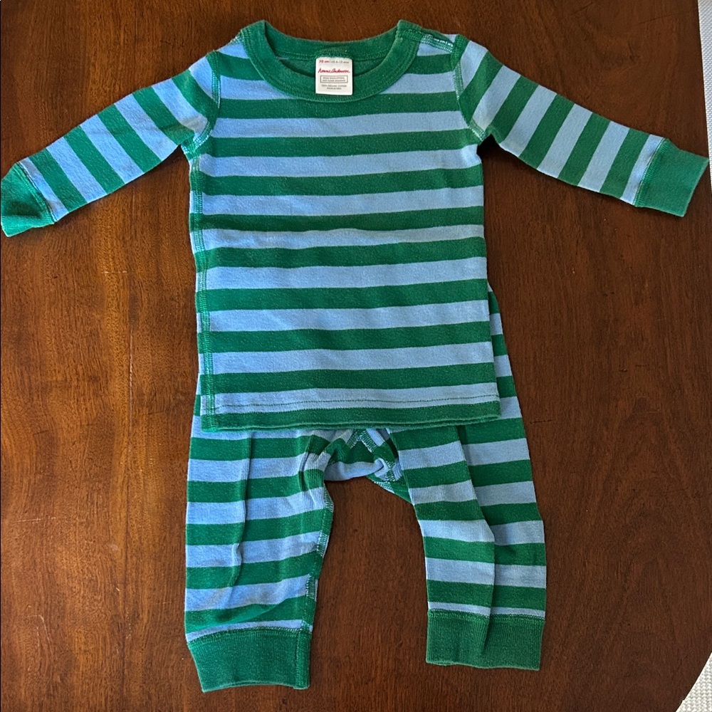 Hanna Andersson Green and Blue Striped Kids One Piece
